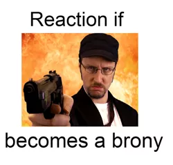 Size: 1018x974 | Tagged: safe, banned from derpibooru, deleted from derpibooru, derpibooru import, doug walker, exploitable meme, forced meme, jontron thread, meme, meta, nostalgia critic, reaction if, reaction if x becomes a brony, text, the review must go on