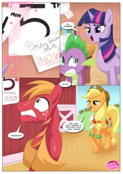 Size: 1024x1447 | Tagged: source needed, useless source url, suggestive, artist:bbmbbf, banned from derpibooru, deleted from derpibooru, derpibooru import, applejack, big macintosh, spike, twilight sparkle, twilight sparkle (alicorn), alicorn, pony, comic:mating season, equestria untamed, adopted incest, applecest, applemac, bedroom eyes, brother, brother and sister, comic, estrus, female, garters, gritted teeth, implied incest, incest, male, mare, neckerchief, open mouth, palcomix, saddle, shipping, shipping denied, siblings, sister, smiling, straight, sweat, tack, twispike, wide eyes
