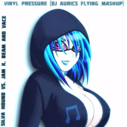 Size: 1121x1121 | Tagged: suggestive, artist:biffington, artist:zantyarz, banned from derpibooru, deleted from derpibooru, derpibooru import, vinyl scratch, human, album cover, art theft, breasts, busty vinyl scratch, clothes, female, humanized, lipstick, nudity, solo, solo female, strategically covered, teasing