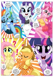 Size: 1024x1447 | Tagged: suggestive, artist:bbmbbf, banned from derpibooru, deleted from derpibooru, derpibooru import, applejack, fluttershy, pinkie pie, rainbow dash, rarity, twilight sparkle, twilight sparkle (alicorn), alicorn, anthro, bat pony, plantigrade anthro, comic:the next level of friendship, comic:the next level of friendship hd, equestria untamed, background, breasts, busty fluttershy, clothes, comic, feet, female, flutterbat, hoodie, implied lesbian, implied princess celestia, implied princess luna, implied sex, mane six, palcomix, race swap, vulgar