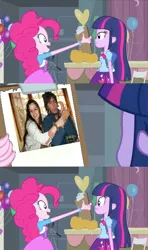 Size: 413x700 | Tagged: safe, banned from derpibooru, deleted from derpibooru, derpibooru import, pinkie pie, twilight sparkle, human, equestria girls, damian, forced meme, irl, irl human, meme, photo, pinkie's clipboard, who the heck is damian?