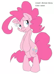 Size: 423x582 | Tagged: safe, artist:dfectivedvice, artist:wenni, banned from derpibooru, deleted from derpibooru, derpibooru import, pinkie pie, colored, guilty, solo