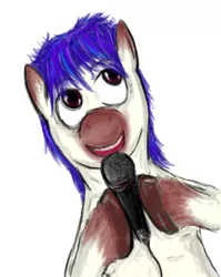 Size: 1340x1683 | Tagged: safe, artist:retsu-the-pony, banned from derpibooru, deleted from derpibooru, derpibooru import, oc, oc:small talk, unofficial characters only, microphone, solo