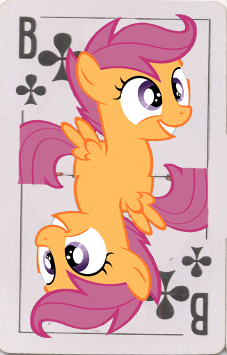 Size: 326x508 | Tagged: safe, artist:jbond, banned from derpibooru, deleted from derpibooru, derpibooru import, scootaloo, cyrillic, game cards, jack of clubs, russian, solo