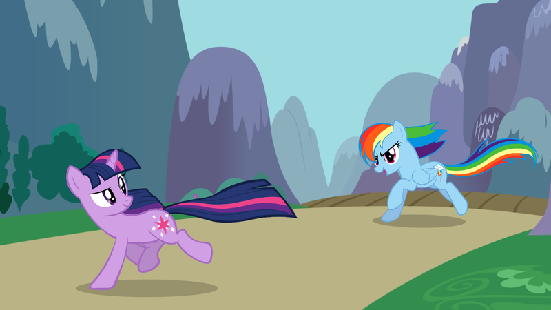 Size: 1191x670 | Tagged: safe, artist:chameleonman55, banned from derpibooru, deleted from derpibooru, derpibooru import, rainbow dash, twilight sparkle, chase, running