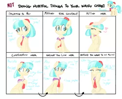 Size: 1260x1024 | Tagged: safe, artist:imarieu, banned from derpibooru, deleted from derpibooru, derpibooru import, coco pommel, cocobetes, crying, cute, doing loving things, floppy ears, meme, petting, tears of joy