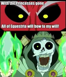 Size: 641x748 | Tagged: grimdark, banned from derpibooru, deleted from derpibooru, derpibooru import, lord tirek, adventure time, equestria is doomed, exploitable meme, meme, the lich, tirek is doomed, tirek vs everyone meme