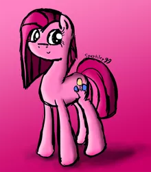 Size: 700x795 | Tagged: safe, artist:sparkdraws, banned from derpibooru, deleted from derpibooru, derpibooru import, pinkie pie, cute, cuteamena, gradient background, looking at you, pinkamena diane pie, shadow