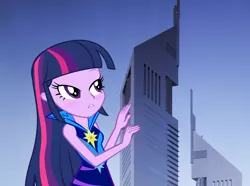 Size: 1056x784 | Tagged: safe, artist:pixelkitties, banned from derpibooru, deleted from derpibooru, derpibooru import, edit, twilight sparkle, twilight sparkle (alicorn), alicorn, equestria girls, rainbow rocks, dubai, female, giantess, macro, skyscraper