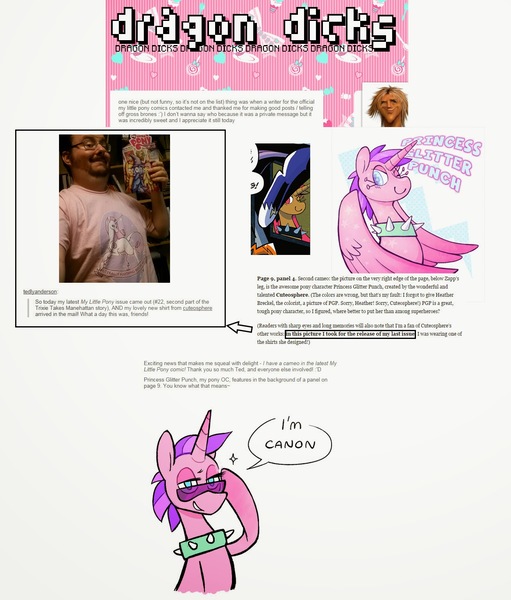 Size: 1247x1464 | Tagged: questionable, banned from derpibooru, deleted from derpibooru, derpibooru import, idw, zapp, oc, oc:princess glitter, spoiler:comicannual2014, cuteosphere, drama, drama bait, power ponies, princess glitter punch, ted anderson