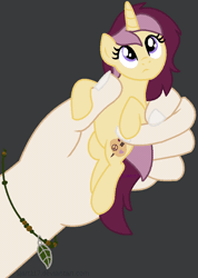 Size: 674x948 | Tagged: safe, artist:sjart117, banned from derpibooru, deleted from derpibooru, derpibooru import, oc, oc:lannie lona, unofficial characters only, human, pony, animated, blinking, bracelet, disembodied hand, eye shimmer, hand, in goliath's palm, jewelry, tiny, tiny ponies