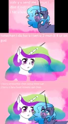 Size: 512x926 | Tagged: safe, artist:conphettey, banned from derpibooru, deleted from derpibooru, derpibooru import, princess celestia, princess luna, comic, parody