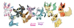 Size: 1024x385 | Tagged: safe, artist:mlpbasesandart20, banned from derpibooru, deleted from derpibooru, derpibooru import, eevee, espeon, flareon, glaceon, jolteon, leafeon, sylveon, umbreon, vaporeon, barely pony related, eeveelutions, pokémon