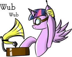 Size: 700x561 | Tagged: safe, artist:sparkdraws, banned from derpibooru, deleted from derpibooru, derpibooru import, twilight sparkle, alicorn, goggles, gramophone, headphones, steampunk, twilight sparkle (alicorn), wub