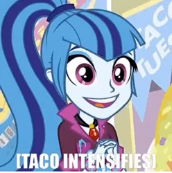 Size: 317x320 | Tagged: safe, banned from derpibooru, deleted from derpibooru, derpibooru import, sonata dusk, human, equestria girls, rainbow rocks, caption, food, image macro, meme, sonataco, taco, taco tuesday, text, x intensifies