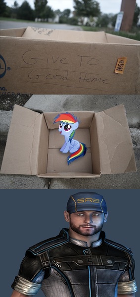 Size: 1320x2796 | Tagged: safe, banned from derpibooru, deleted from derpibooru, derpibooru import, dashie meme, exploitable meme, good people finding dash meme, jeff "joker" moreau, joker, mass effect, meme, obligatory pony