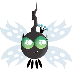 Size: 700x680 | Tagged: safe, artist:sparkdraws, banned from derpibooru, deleted from derpibooru, derpibooru import, queen chrysalis, parasprite, crown, jewelry, paraspritized, regalia, simple background, solo, species swap, transparent background