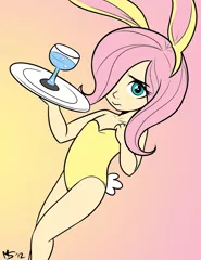Size: 1000x1294 | Tagged: questionable, artist:allosaurus, artist:megasweet, banned from derpibooru, deleted from derpibooru, derpibooru import, fluttershy, human, bunny suit, clothes, humanized, young