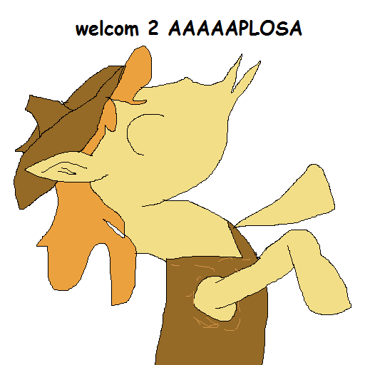 Size: 512x512 | Tagged: safe, artist:dellovan, banned from derpibooru, deleted from derpibooru, derpibooru import, braeburn, comic sans, digital art, ms paint, stylistic suck