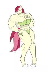Size: 856x1280 | Tagged: suggestive, artist:freebird11, banned from derpibooru, deleted from derpibooru, derpibooru import, roseluck, anthro, bikini, breasts, busty roseluck, clothes, flexing, muscles, my muscle pony, nudity, overdeveloped muscles, solo, swimsuit