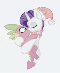 Size: 1139x1370 | Tagged: safe, artist:imarieu, banned from derpibooru, deleted from derpibooru, derpibooru import, rarity, spike, clothes, cute, female, kissing, male, scarf, shipping, sparity, spikelove, straight, winter outfit