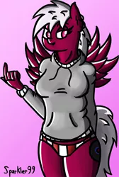 Size: 700x1043 | Tagged: suggestive, artist:sparkdraws, banned from derpibooru, deleted from derpibooru, derpibooru import, oc, oc:dj soru, unofficial characters only, anthro, bedroom eyes, clothes, ear piercing, earring, female, hoodie, jewelry, panties, piercing, rule 63, solo, solo female, striped underwear, underwear