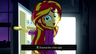 Size: 1280x720 | Tagged: safe, banned from derpibooru, deleted from derpibooru, derpibooru import, edit, edited screencap, screencap, sunset shimmer, equestria girls, rainbow rocks, action command, dark souls, exploitable meme, meme, obligatory pony, pinkie's refrigerator, refrigerator