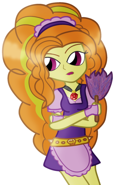 Size: 1024x1667 | Tagged: safe, artist:ricepoison, banned from derpibooru, deleted from derpibooru, derpibooru import, adagio dazzle, equestria girls, clothes, duster, maid