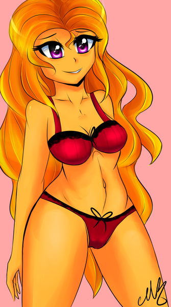 Size: 800x1431 | Tagged: questionable, artist:pastelmistress, banned from derpibooru, deleted from derpibooru, derpibooru import, adagio dazzle, human, adoragio, adorasexy, belly button, cameltoe, clothes, cute, humanized, panties, pony coloring, red underwear, ribbon, sexy, solo, straight hair, underwear