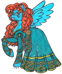 Size: 1284x1534 | Tagged: safe, artist:coopergal24, banned from derpibooru, deleted from derpibooru, derpibooru import, ponified, pony, brave, disney, disney princess, merida, solo