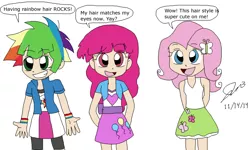 Size: 1024x614 | Tagged: safe, artist:resotii, banned from derpibooru, deleted from derpibooru, derpibooru import, blossom, fluttershy, pinkie pie, rainbow dash, equestria girls, bubble, buttercup, crossover, equestria girls outfit, powerpuff girls z