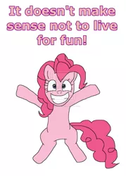 Size: 757x1055 | Tagged: safe, artist:resotii, banned from derpibooru, deleted from derpibooru, derpibooru import, pinkie pie, bipedal, grin, happy, smash mouth, smiling
