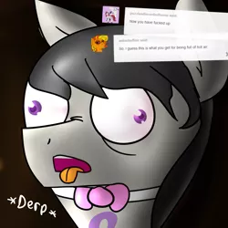 Size: 2000x2000 | Tagged: safe, artist:whisperfoot, banned from derpibooru, deleted from derpibooru, derpibooru import, octavia melody, balloon pony, inflatable pony, ask balloon octavia, ask, derp, solo, tumblr