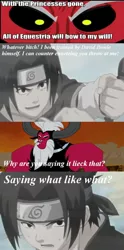 Size: 1053x2131 | Tagged: safe, banned from derpibooru, deleted from derpibooru, derpibooru import, screencap, lord tirek, exploitable meme, meme, naruto, naruto the abridged comedy fandub spoof series show, tirek vs everyone meme, uchiha sasuke