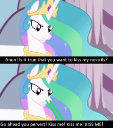 Size: 640x723 | Tagged: safe, banned from derpibooru, deleted from derpibooru, derpibooru import, screencap, princess celestia, oc, oc:anon, 1000 hours in ms paint, double nostrils, meme, meta, nostril fetish, solo