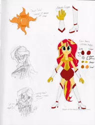 Size: 2476x3239 | Tagged: safe, artist:flight-of-the-moon, banned from derpibooru, deleted from derpibooru, derpibooru import, sunset shimmer, equestria girls, magical girl, magical sunset-chan, ponied up, reference sheet, solo