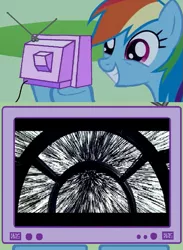 Size: 563x771 | Tagged: safe, banned from derpibooru, deleted from derpibooru, derpibooru import, rainbow dash, exploitable meme, meme, millenium falcon, obligatory pony, star wars, tv meme