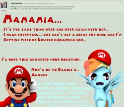 Size: 1015x878 | Tagged: safe, artist:mariodashplz, banned from derpibooru, deleted from derpibooru, derpibooru import, rainbow dash, 3d, ask, crossover, deviantart, gmod, mario