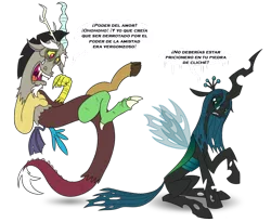 Size: 680x557 | Tagged: safe, artist:frank1605, banned from derpibooru, deleted from derpibooru, derpibooru import, discord, queen chrysalis, spanish