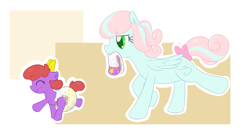 Size: 2451x1351 | Tagged: safe, artist:vitriolink, banned from derpibooru, deleted from derpibooru, derpibooru import, oc, oc:itty bit, oc:parfait, unofficial characters only, pony, baby, baby pony, cute, diaper, diaper change, diaper fetish, fetish, foal, messy diaper, ocbetes, poop, urine, wet diaper