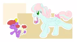Size: 2451x1351 | Tagged: safe, artist:vitriolink, banned from derpibooru, deleted from derpibooru, derpibooru import, oc, oc:itty bit, oc:parfait, unofficial characters only, pony, baby, baby pony, cute, diaper, diaper change, diaper fetish, fetish, foal, messy diaper, ocbetes, poop, urine, wet diaper