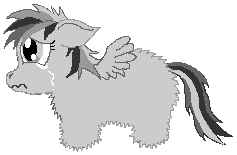 Size: 237x155 | Tagged: safe, artist:ginger fig, banned from derpibooru, deleted from derpibooru, derpibooru import, rainbow dash, fluffy pony, crying, fluffydash, fluffy pony foal, foal, monochrome, sad