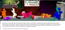 Size: 1434x682 | Tagged: grimdark, artist:ginger fig, banned from derpibooru, deleted from derpibooru, derpibooru import, fluffy pony, abuse, crying, feral fluffy pony, fluffy pony death, fluffy pony foals, fluffy pony grimdark, food, neglect, pasta, public service announcement, spaghetti, starvation