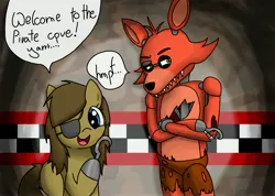 Size: 3504x2492 | Tagged: safe, artist:creeperchild, banned from derpibooru, deleted from derpibooru, derpibooru import, oc, oc:crystine, crossover, five nights at freddy's, foxy, pirate