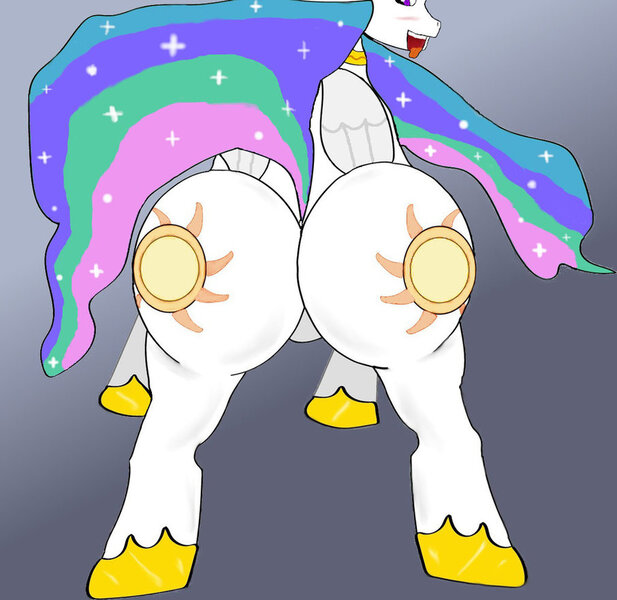 Size: 906x881 | Tagged: suggestive, artist:arkan0id, banned from derpibooru, deleted from derpibooru, derpibooru import, princess celestia, blushing, butt, kiss my ass, large butt, mooning, plot, praise the sun, sunbutt, tongue out