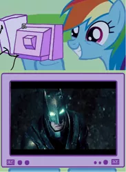 Size: 512x701 | Tagged: safe, banned from derpibooru, deleted from derpibooru, derpibooru import, rainbow dash, batman, batman v superman: dawn of justice, ben affleck, dc comics, exploitable meme, meme, obligatory pony, tv meme