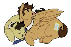 Size: 511x339 | Tagged: safe, artist:tegechu, banned from derpibooru, deleted from derpibooru, derpibooru import, doctor whooves, time turner, eleventh doctor, gay, male, selfcest, self ponidox, shipping, sleeping, tenth doctor