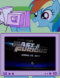 Size: 668x872 | Tagged: safe, banned from derpibooru, deleted from derpibooru, derpibooru import, rainbow dash, exploitable meme, fast and furious, meme, obligatory pony, the fast and the furious, tv meme