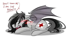 Size: 1486x815 | Tagged: safe, artist:harmoniousrain, banned from derpibooru, deleted from derpibooru, derpibooru import, oc, oc:winged cross, unofficial characters only, bat pony, pony, vampire, i am the night, simple background, solo, transparent background