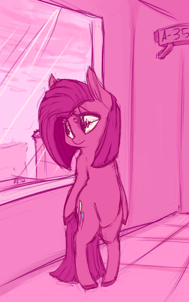 Size: 1201x1920 | Tagged: safe, artist:handsockz, banned from derpibooru, deleted from derpibooru, derpibooru import, pinkie pie, monochrome, pinkamena diane pie, solo